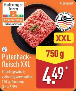Aldi Nord Putenhackfleisch XXL Angebot