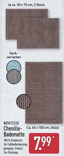 Aldi Nord NOVITESSE Chenille Badematte Angebot