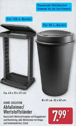 Aldi Nord HOME CREATION Abfalleimer/ Wertstoffständer Angebot