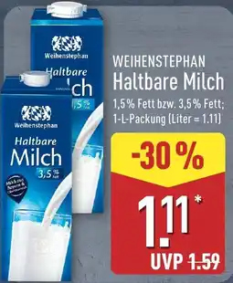 Aldi Nord Weihenstephan Haltbare Milch Angebot