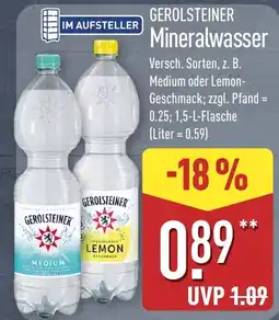 Aldi Nord GEROLSTEINER Mineralwasser Angebot