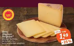 tegut Herz Allgäuer Bergkäse Angebot