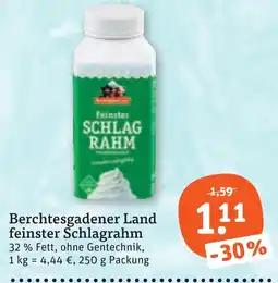 tegut Berchtesgadener Land feinster Schlagrahm Angebot