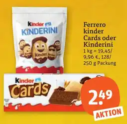 tegut Ferrero Kinder Cards oder Kinderini Angebot