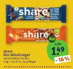 tegut share Bio-Müsliriegel Angebot