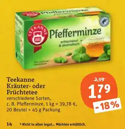 tegut Teekanne Pfefferminze Angebot