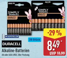 Aldi Nord SIMPLY DURACELL Alkaline-Batterien Angebot