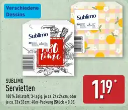 Aldi Nord Sublimo Servietten Angebot