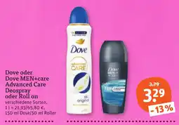 tegut Dove Deospray oder Roll on Angebot
