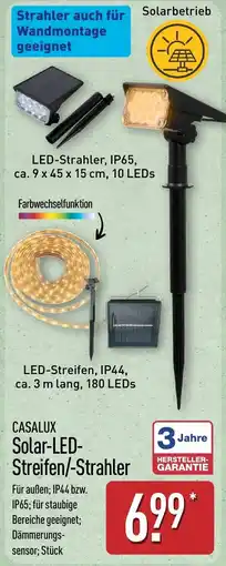 Aldi Nord CASALUX Solar-LED-Streifen/-Strahler Angebot