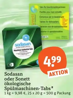 tegut Sodasan oder Sonett ökologische Spülmaschinen-Tabs Angebot