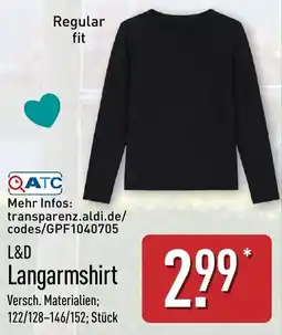 Aldi Nord L&D Langarmshirt Angebot