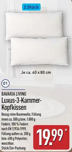 Aldi Nord BAVARIA LIVING Luxus-3-Kammer-Kopfkissen Angebot