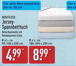Aldi Nord NOVITESSE Jersey-Spannbetttuch Angebot