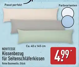 Aldi Nord NOVITESSE Kissenbezug für Seitenschläferkissen Angebot