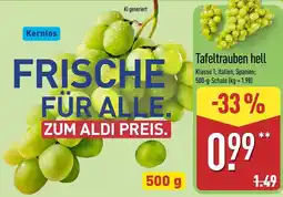 Aldi Nord Tafeltrauben hell Angebot