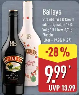 Aldi Nord Baileys Strawberries & Cream oder Original Angebot