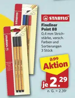 Combi STABILO Fineliner Point 88 Angebot