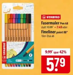 Famila Nord Ost STABILO Fasermaler Pen 68 Angebot