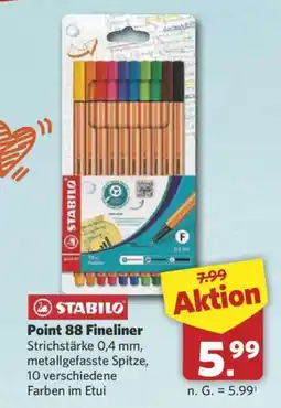 Combi STABILO Point 88 Fineliner Angebot