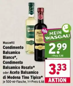Wasgau Mazzetti Condimento Balsamico Bianco Angebot