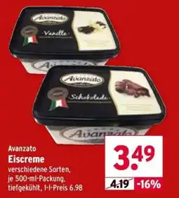 Wasgau Avanzato Eiscreme Angebot