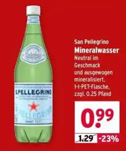 Wasgau San Pellegrino Mineralwasser Angebot
