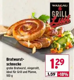 Wasgau WASGAU GRILL Lust Bratwurstschnecke Angebot