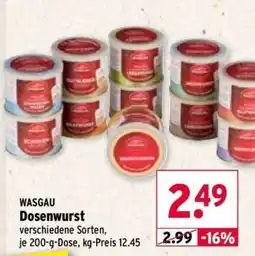 Wasgau WASGAU Dosenwurst Angebot