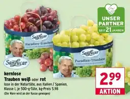 Wasgau SanLucar kernlose Trauben weiß oder rot Angebot