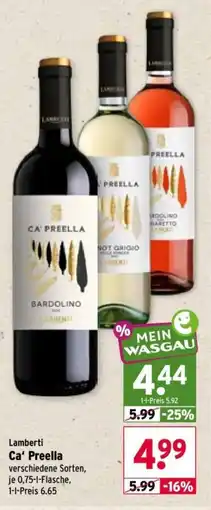 Wasgau Lamberti Ca' Preella Angebot