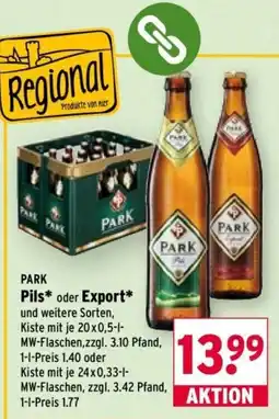 Wasgau PARK Pils* oder Export* Angebot