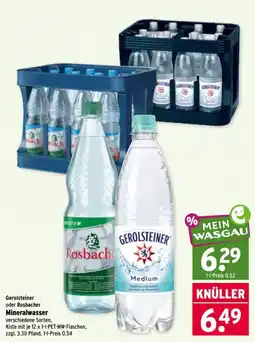 Wasgau Gerolsteiner oder Rosbacher Mineralwasser Angebot