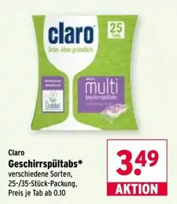 Wasgau Claro Geschirrspültabs Angebot
