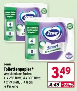 Wasgau Zewa Toilettenpapier* Angebot
