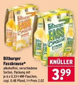 Wasgau Bitburger Fassbrause Angebot