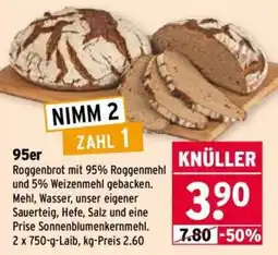 Wasgau 95er Roggenbrot Angebot