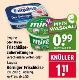 Wasgau Exquisa oder Miree Frischkäsezubereitungen Angebot