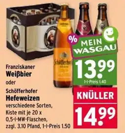 Wasgau Franziskaner Weißbier Angebot