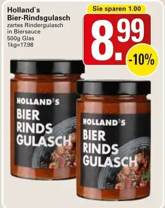 WEZ Holland's Bier Rindsgulasch 500g Angebot