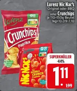 Edeka Lorenz Nic Nac's oder Crunchips Angebot