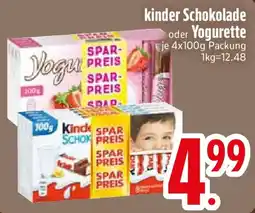 Edeka kinder Schokolade oder Yogurette Angebot