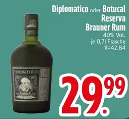 Edeka Diplomatico oder Botucal Reserva Brauner Rum Angebot