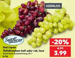 Kaufland Ital./span. Tafeltrauben hell oder rot, lose Angebot