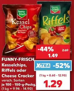 Kaufland FUNNY-FRISCH Kesselchips, Riffels oder Cheese Cracker Angebot
