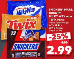Kaufland SNICKERS, MARS, BOUNTY, MILKY WAY oder TWIX Minis Angebot