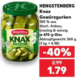 Kaufland HENGSTENBERG Knax Gewürzgurken Angebot