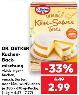 Kaufland DR. OETKER Kuchen Backmischung Angebot
