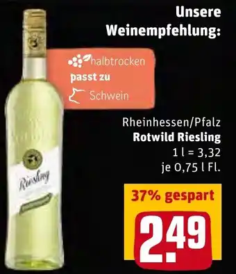 REWE Rotwild Riesling 0,75L Angebot