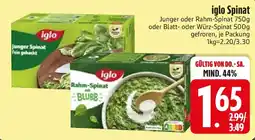 Edeka iglo Spinat Angebot